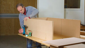 Worker working with MDF